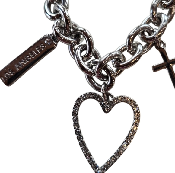 Guess Silvertone Adjustable Lariat Charm Bracelet - Picture 5 of 6